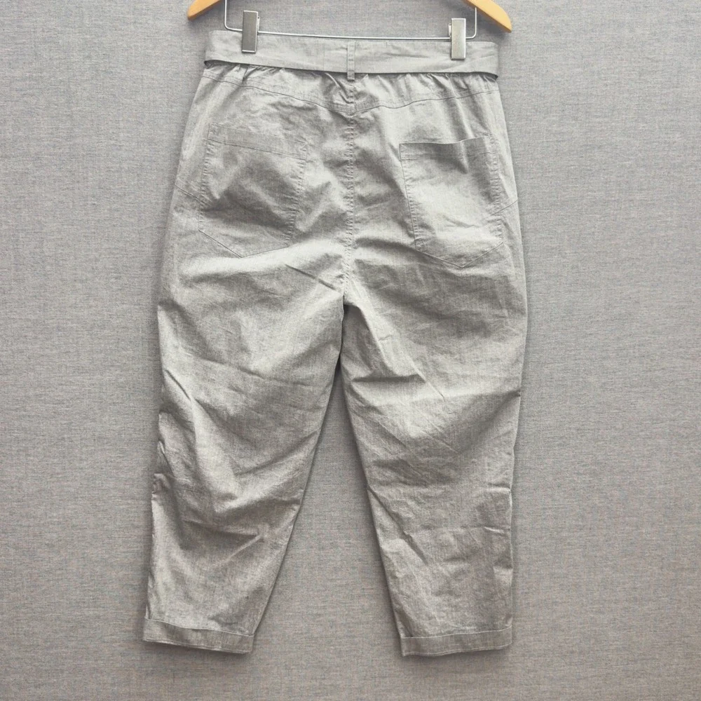 ORTTU Mens London Pants Gray Cropped Tapered Belted Elastic Waist‎ Size M